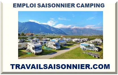 EMPLOI SAISONNIER CAMPING 2026